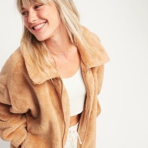 Cozy teddy faux fur jacket xs